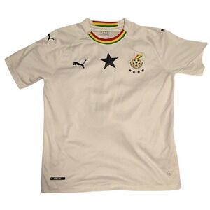 Puma Ghana Football Association GFA Soccer Jersey White Ganglani 7 Mens XL